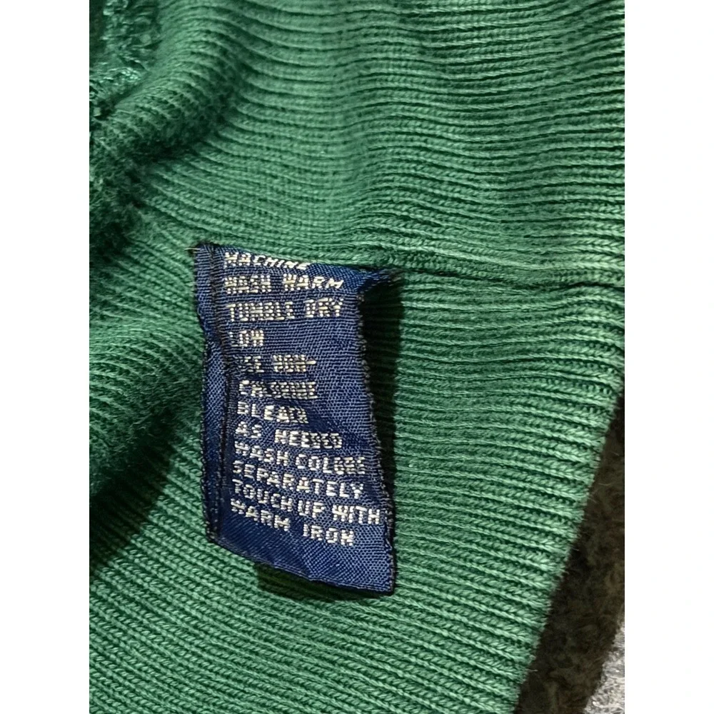 Vintage Polo Ralph Lauren Quarter Zip Sweatshirt Green Crest Patch Mens Large